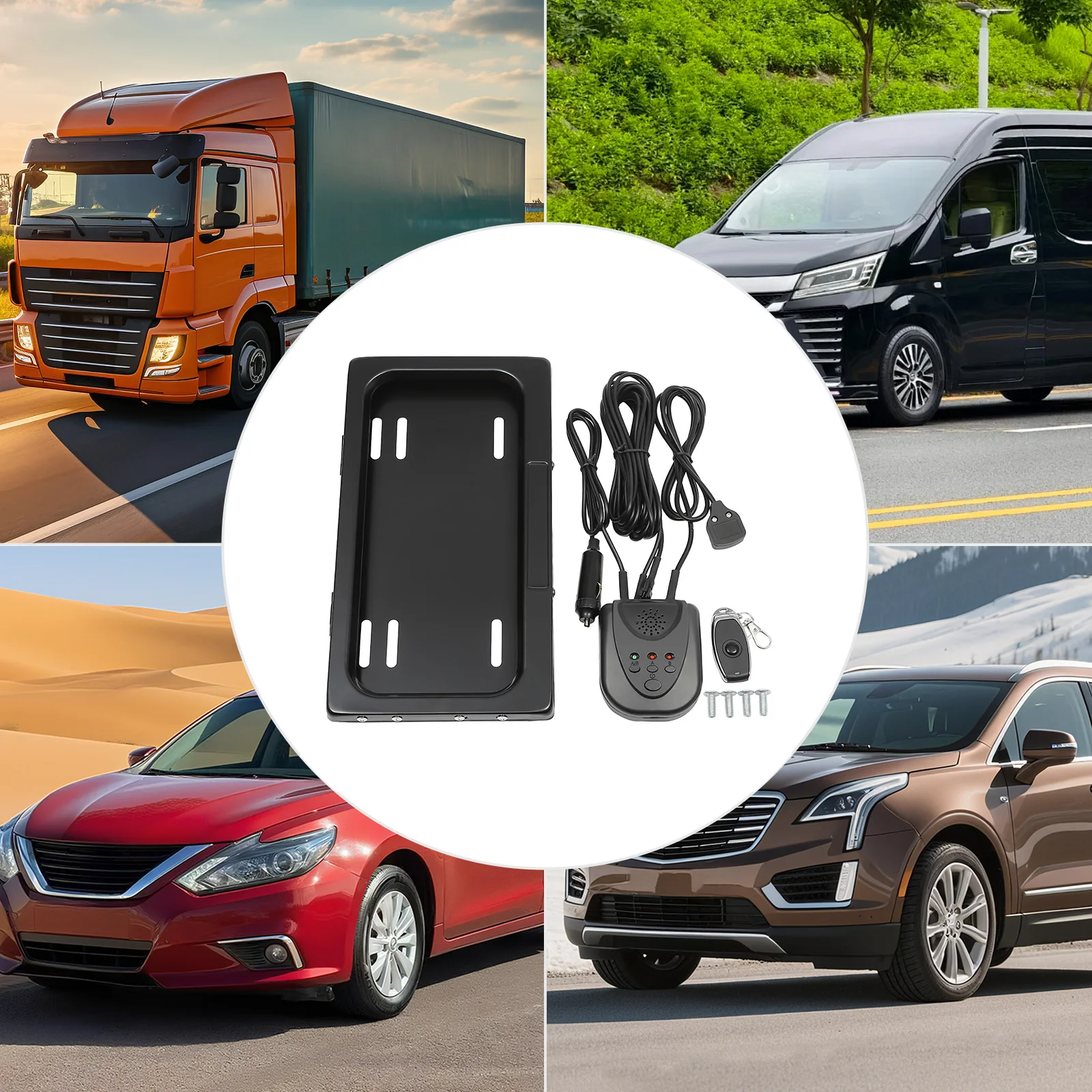 

Black Electric License Plate Holder with Remote Control US Standard Roll-Down Cover for Car Truck SUV, Anti-Theft Universal Fit