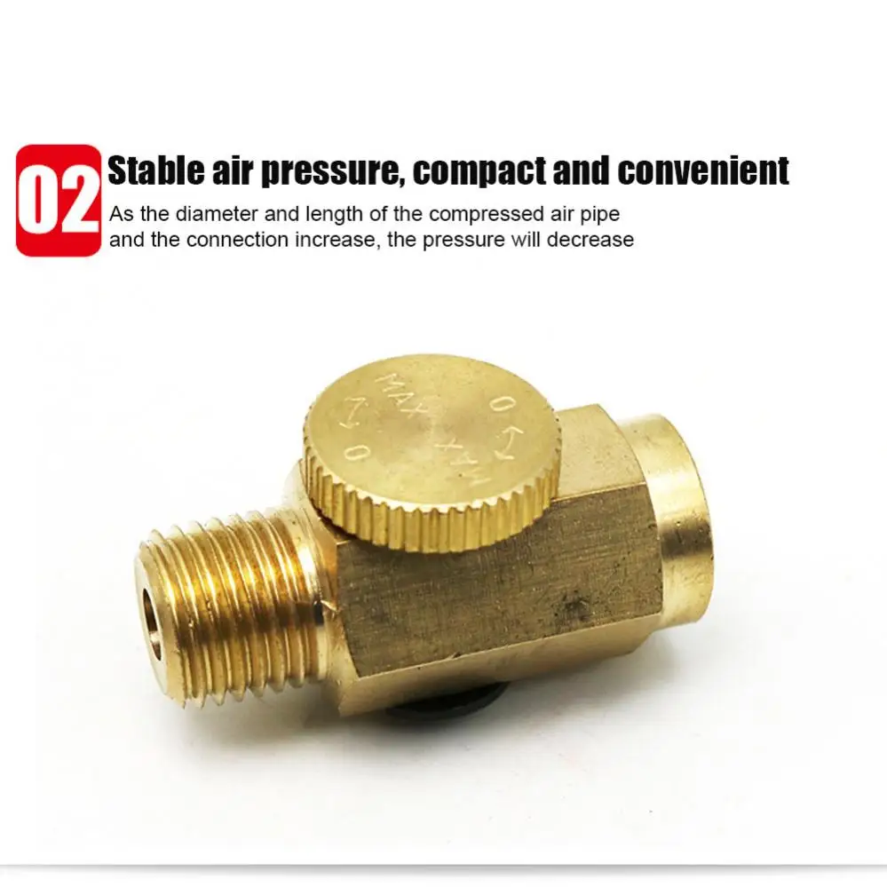 1/4 inch NPT Air Flow Regulator Control Valve Pneumatic Speed Regulation for Pneumatic Tools Air Conditioning Device
