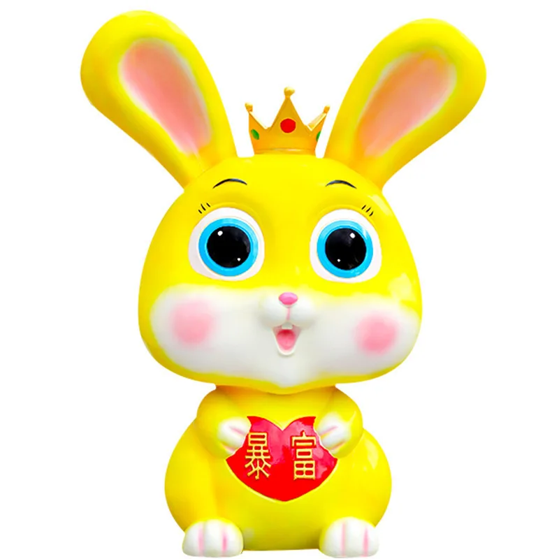 

Outdoor cartoon rabbit fiberglass, sculpture shopping mall community park, square bench, kindergarten lawn decoration ornament