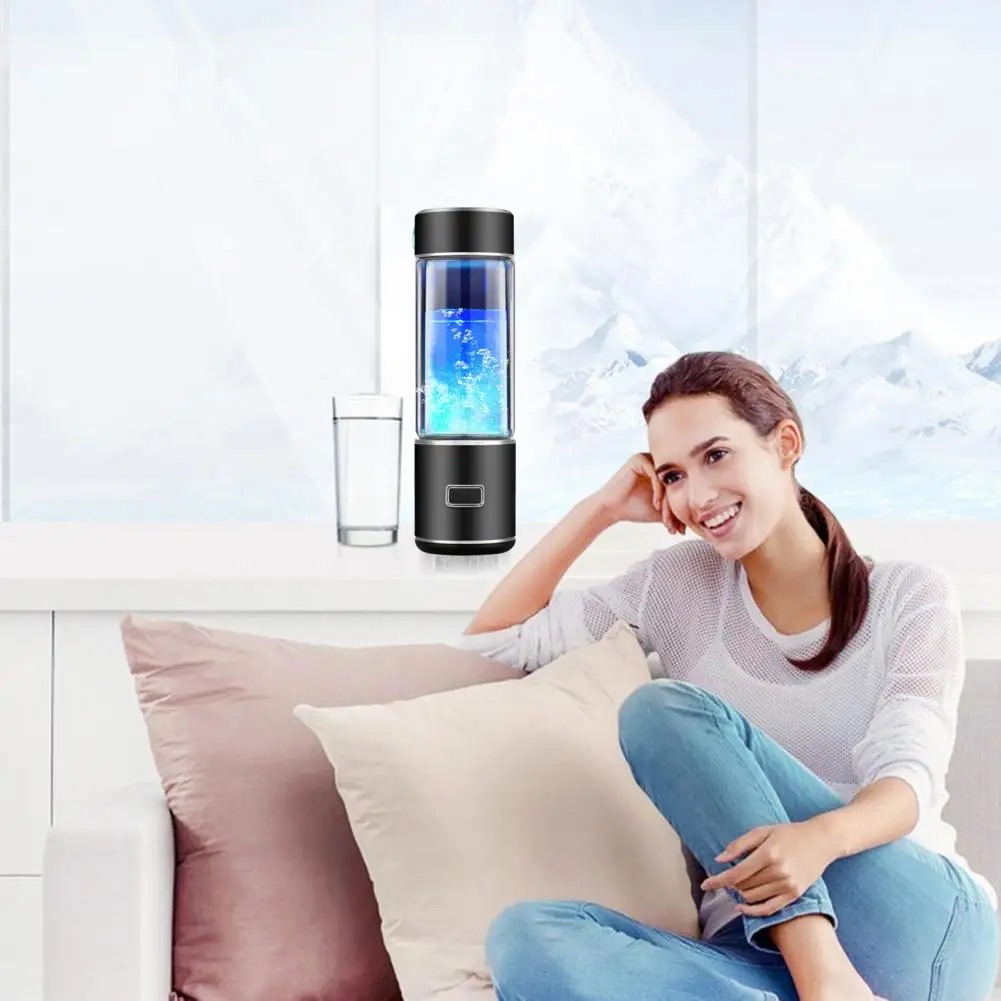Portable Hydrogen Water Maker 300ml Hydrogen Rich Water Bottle with Spe Pem Technology Portable Glass Hydrogen Water Generator