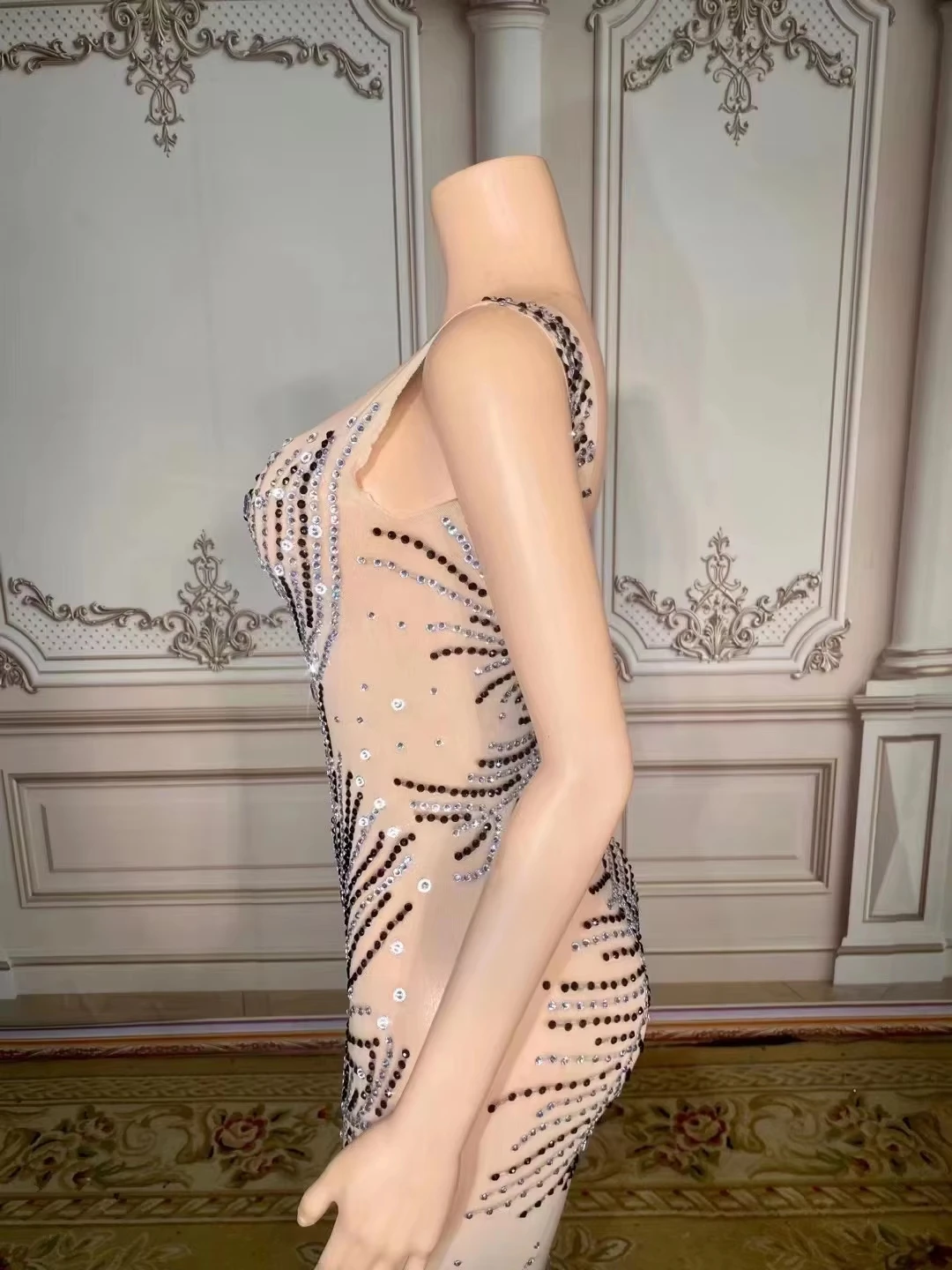 ZD Western V Neck Vestido de Noite com Lantejoulas Sexy Luxo Prom Vestido de Baile para Mulheres Vestido de Festa