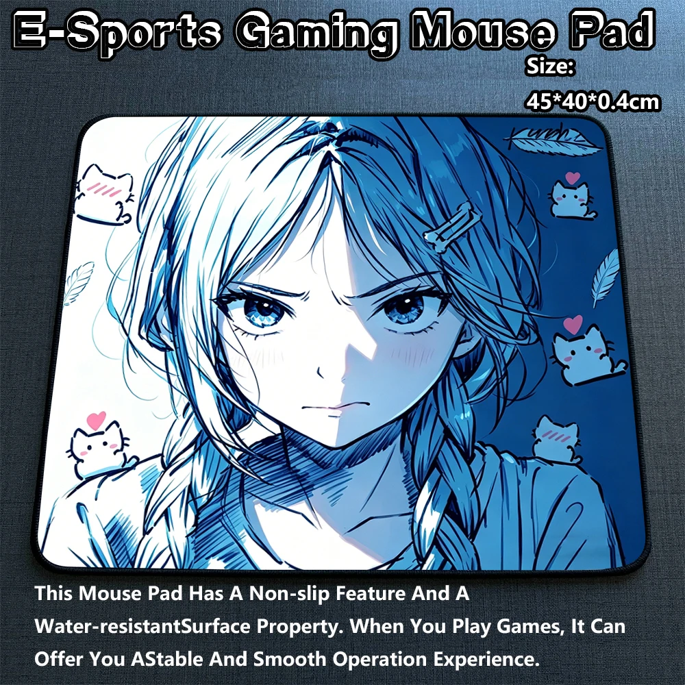

Gamer Mouse Pad Ultrafine Surface Game Professional Non-Slip E-Sports Gaming Mousepad Anime Girl Rubber Mouse Mat Waterproof Mat