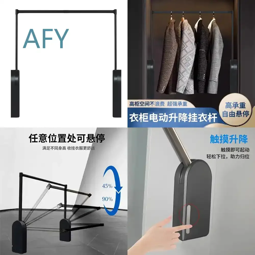 Automatic Clothes Hanger for Wardrobe Rising and Returning Hardware Accessories for Closet Organization Storage Solutions