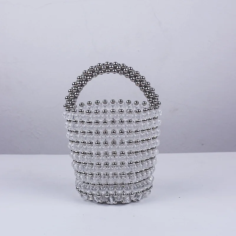 Designer Beaded Shoulder Bags Charm White Pearls Crossbody Bag Handmade Women Pearl Bags Luxury Evening Clutch Purse Lady