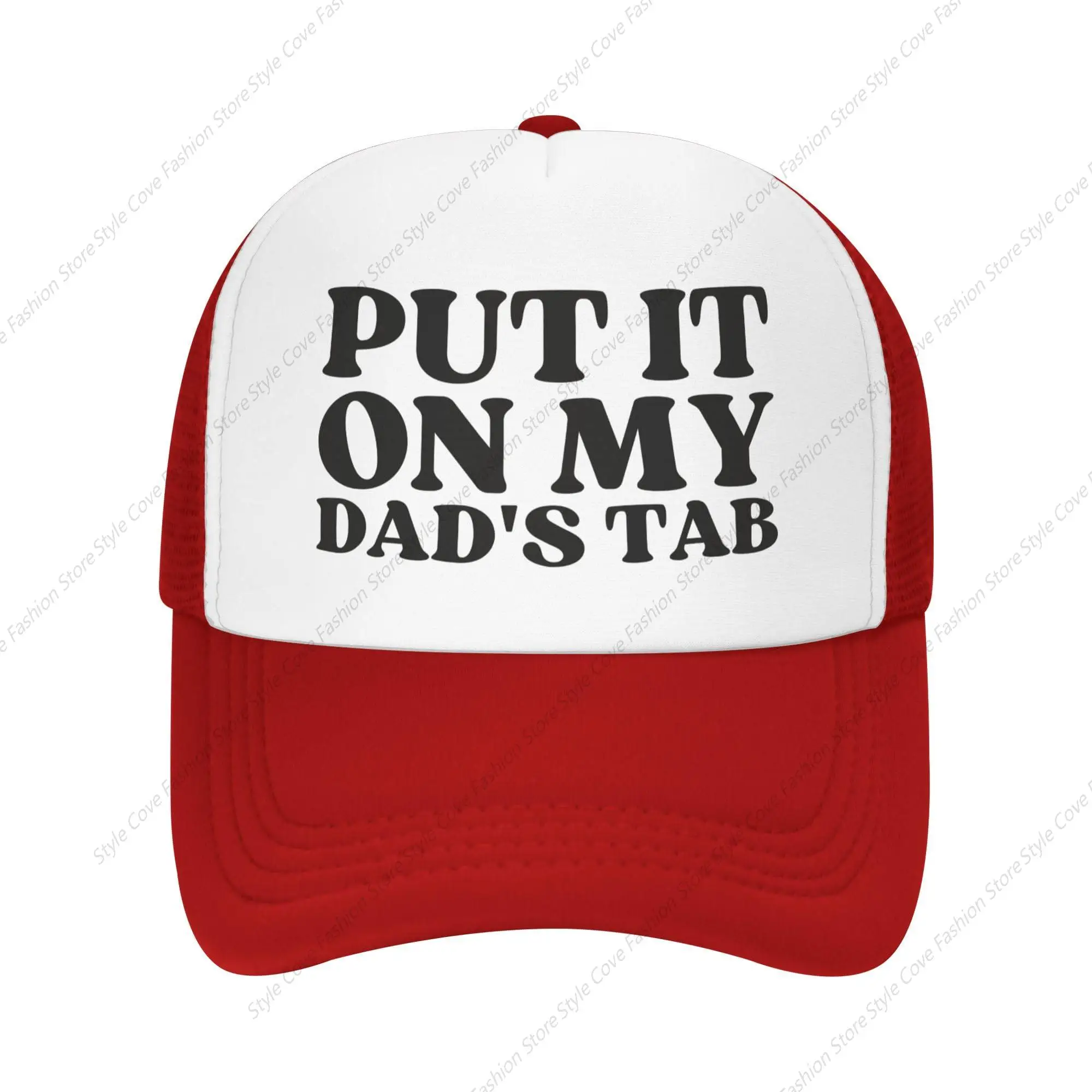 

Put It On My Dad's Tab Mesh Hat World Best Dad Ever Hat Men Women Trucker Hat Breathable Adult Outdoor Baseball Cap For Sports