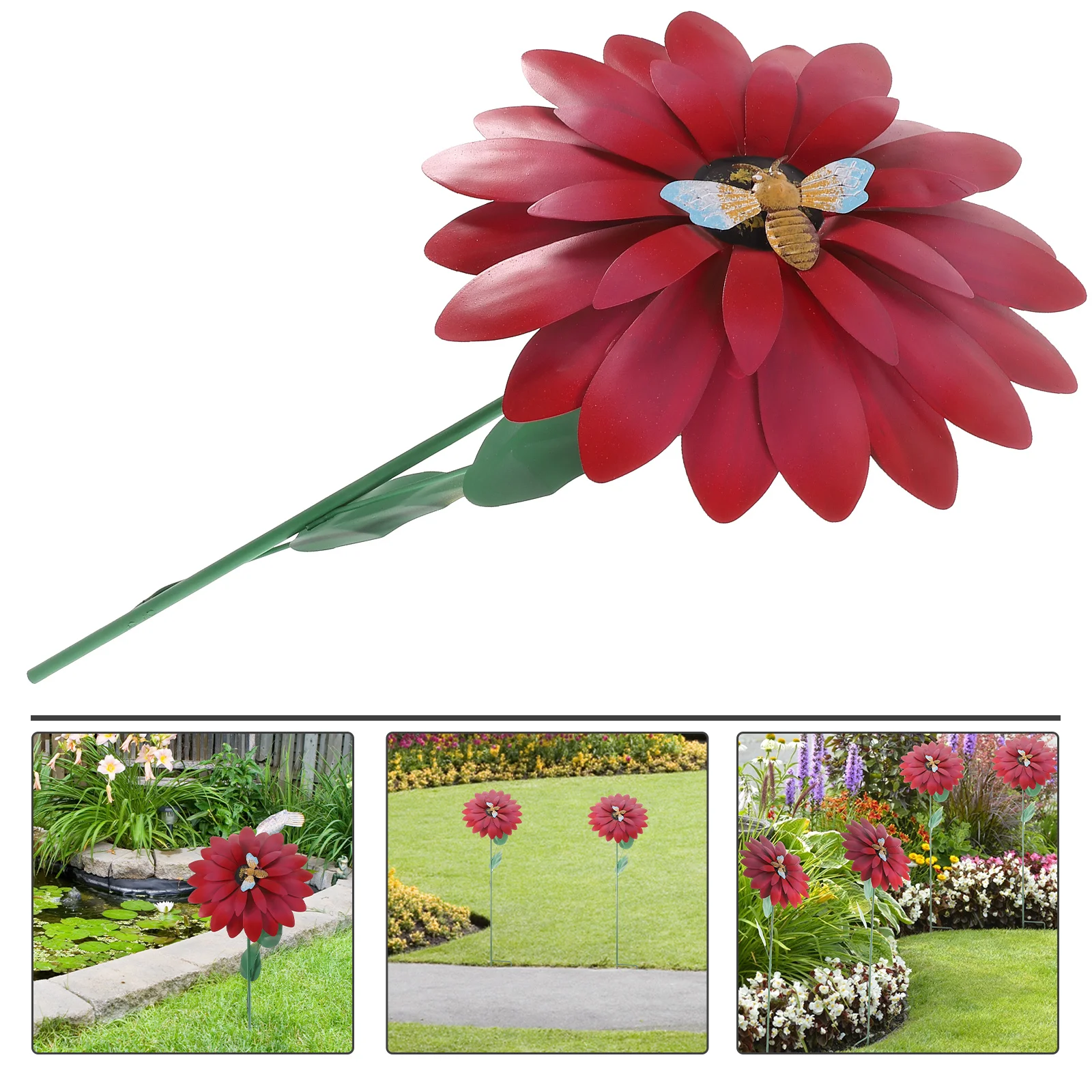 

Garden Iron Flowers Decoration Stakes Outdoor Yard Outdoor Flower Decor Metal Flower Lawn Sign Spring Home Decor