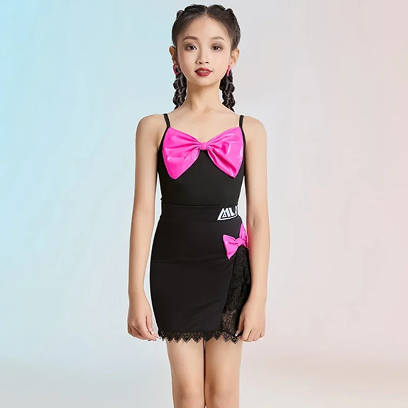 

Professional Latin Dance Costumes For Girls Sleeveless Split Skirts Suit Cha cha Rumba Tango Latin Performance Outfit