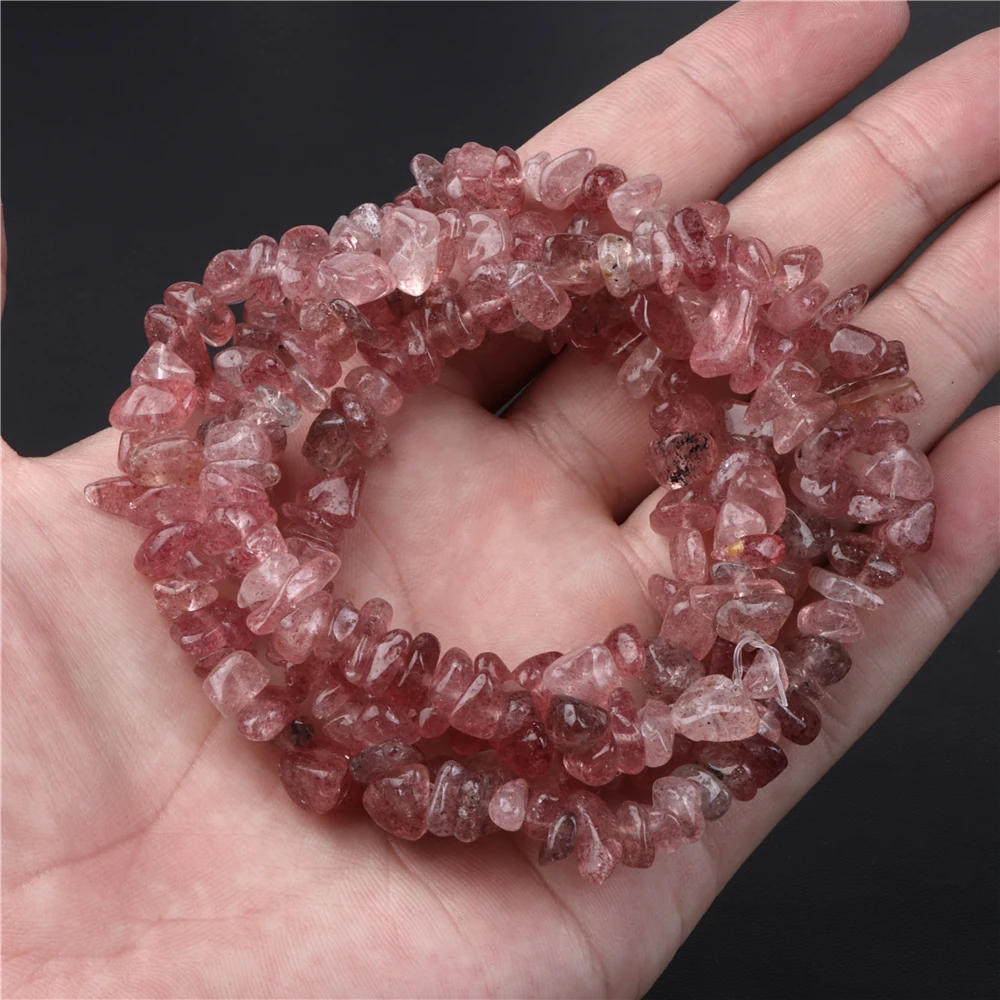 Natural Strawberry Quartzs Gem Stone Beads Round Faceted Round  Loose Spacer Charm Bead For Jewelry Making DIY Bracelet Handmade