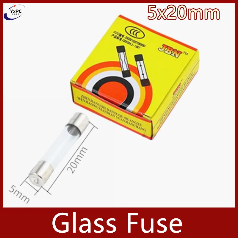 100pcs 5x20mm Ménage Fusibles Tube Fusible En Verre 5x20 0.1A 0.2A 0.5A 1A 2A 3A 4A 5A 8A 10A 15A 20A 25A 30A 250V 5*20