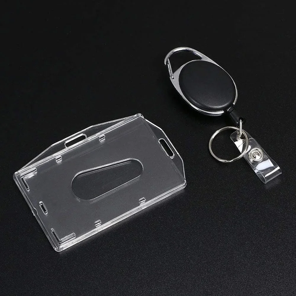 Retractable Pull Badge ID Lanyard Name Card Holder Business Work Card Name Tags Nurse Doctor ID Badge Holders