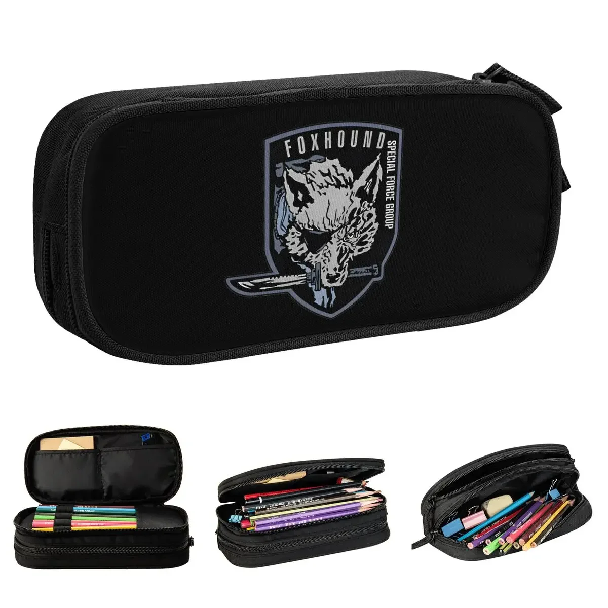 

Gear Solid Fox Pencil Case MGS Game Gaming Pen Pencil Bags Girls Boys Large Storage Students School Cosmetic Pencilcases