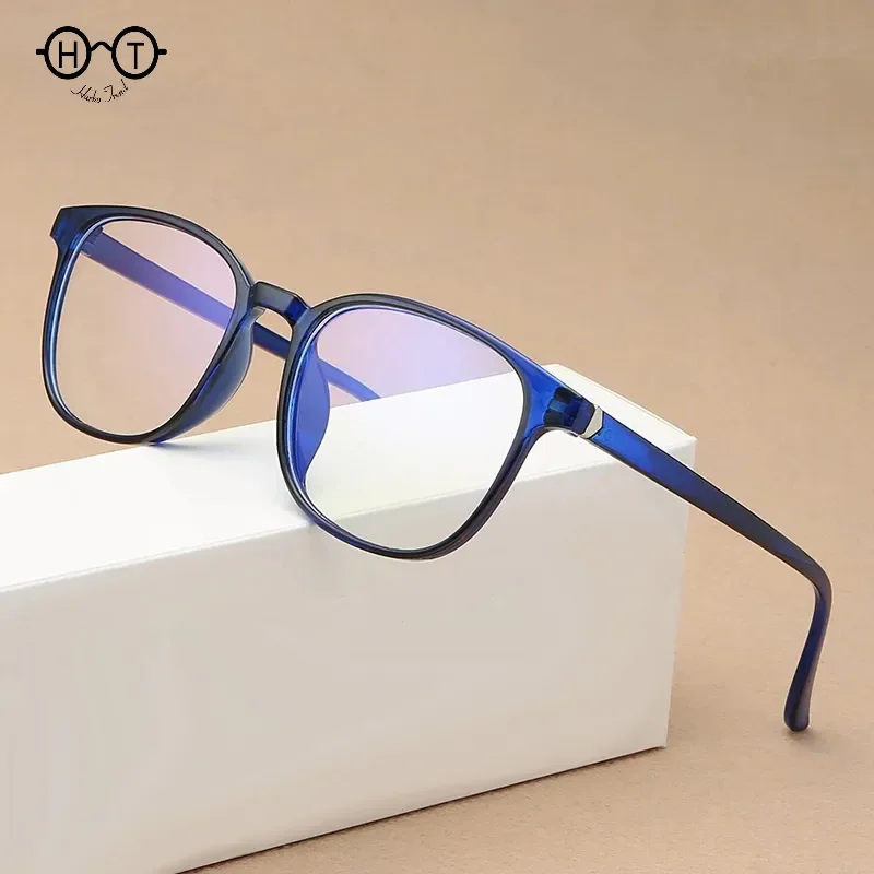 

HARKO Retro Mens Glasses Frame Fashion Computer Eyeglasses Frame Women Anti-blue Light Transparent Clear Pink Plastic Frame