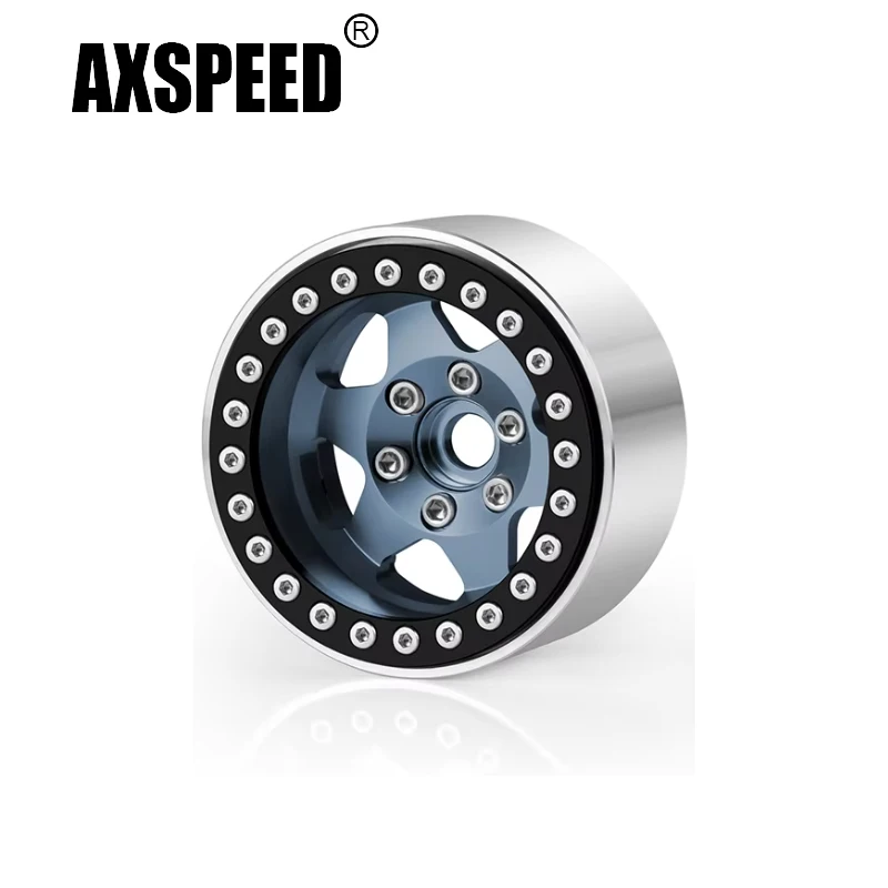 AXSPEED 4PCS Alloy 1.9 Inch Beadlock Wheel Rims Hubs for Axial SCX10 1/10 RC Crawler Car Truck Model Upgrade Parts
