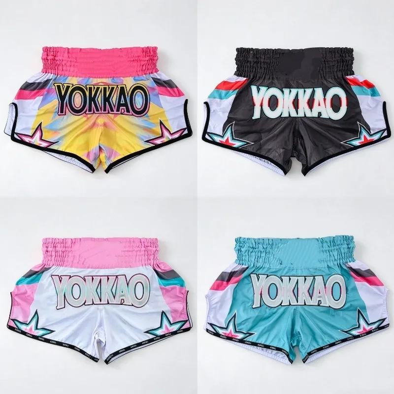 Muay Thai Shorts Men Women Kids Leopard Thai Boxing Shorts Premium Kickboxing Fight Training MMA Pants