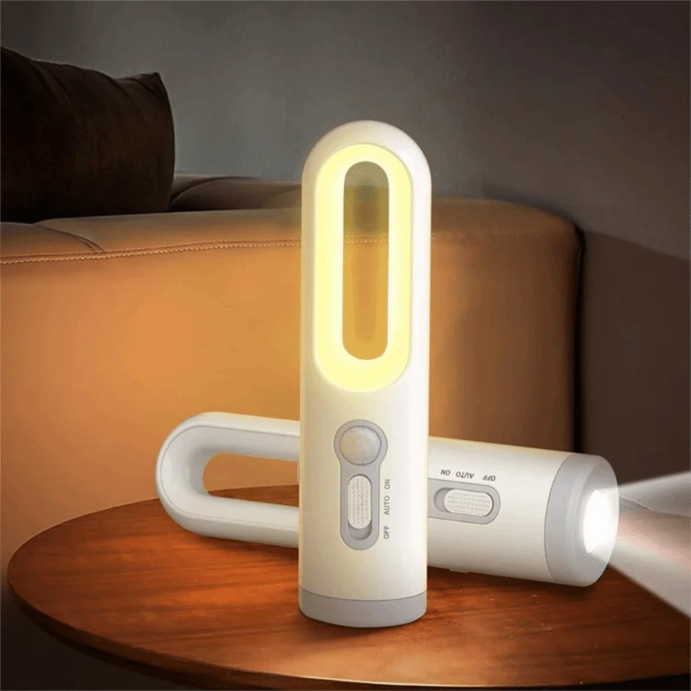 USB Rechargeable Motion Sensor Night Light Soft Lighting 2 Modes Portable LED Light Flashlight Multifunctional Bright Floodlight