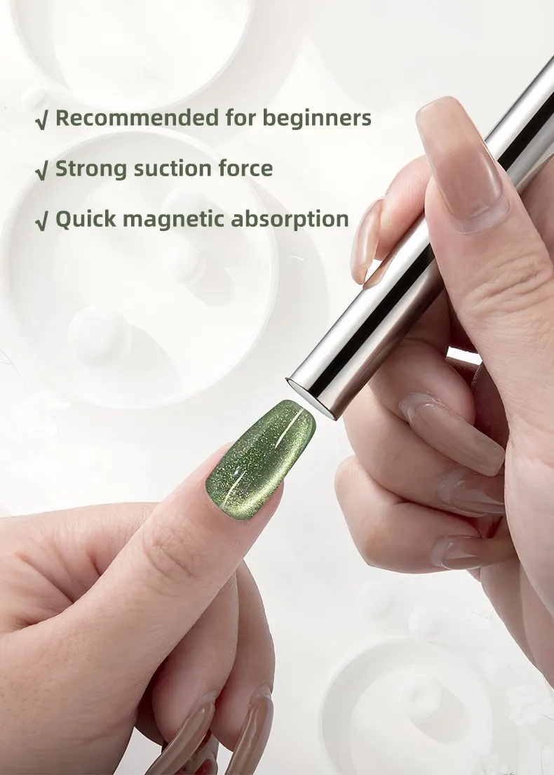 1pc Cat Eye Nagel Magnets tab zylindrischer Magnet für Cat Eye UV Gel politur Schnee licht Glitter Effekt Werkzeuge Maniküre Design-Tool – Detail 4