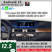 NEW Qualcomm 12.5“ Android 12 Car Radio GPS Navi Multimedia CarPlay Autoradio Stereo For Lexus GS 200 250 300 350 450 2012-2017