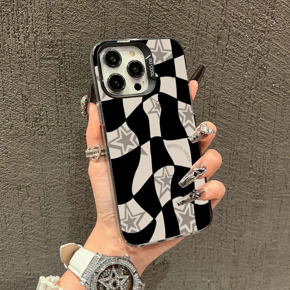 

Simple plaid pattern phone case suitable for iPhone 16, 17, 15, 14, 13, 12, 11 Pro/Max/Plus anti drop and shockproof back cover