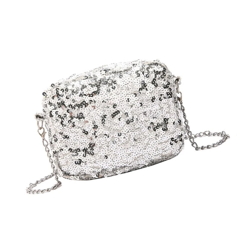 Trendy Party Shoulder Bag With Glittering Sequined Decoration Fashionable Crossbody Handbag For Special Occasion