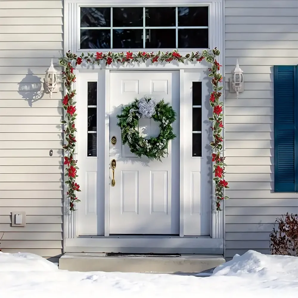 Artificial Christmas Garland -Perfect for Festive Atmosphere - Ideal for Christmas,Anniversary,Wedding,Birthday, Wall Arch Deco