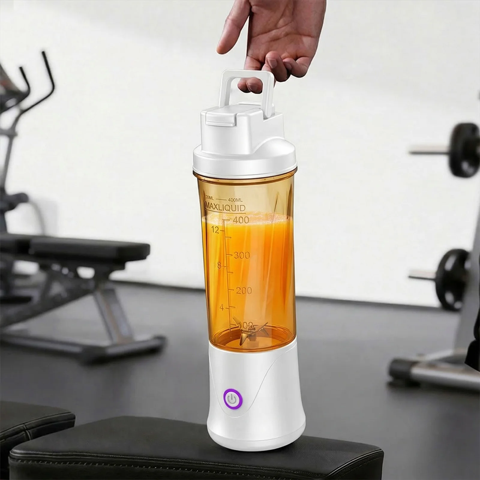 Portable Blender for Smoothies Juicing and Food Processing 450ML Cordless Mini Small Blender Cup for Kitchen Office Gym