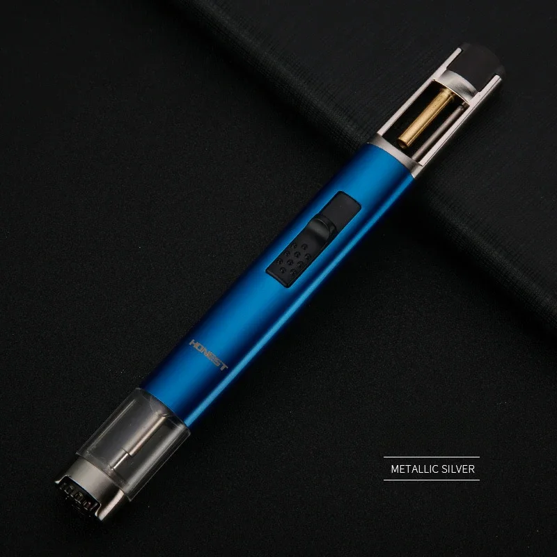 Hot Blue Flame Open Fire Lighter Windproof Welding Gun Musket Cigarette Lighters & Smoking Accessories Ignifier Cigar Tool MEN