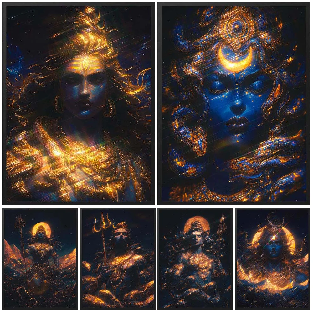 

Hinduism Lord Shiva Religion Poster Wall Pictures For Church Home Decor Posters Wall Art Canvas Painting Unframed