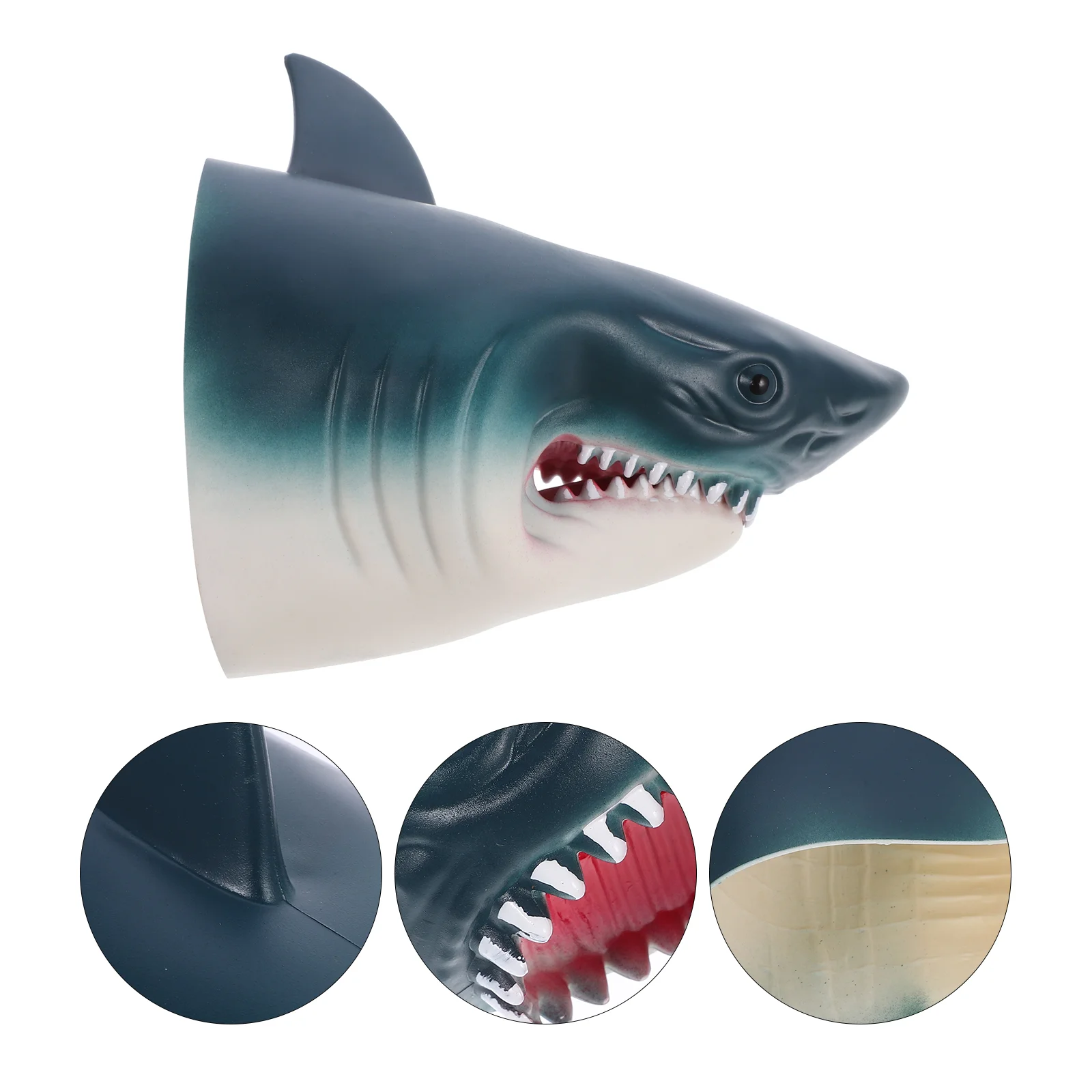 Shark Hand Puppet ยางหุ่นสัตว์นุ่มสีขาวเด็กเล่าเรื่องบทบาทเล่นของเล่นสร้างสรรค์การศึกษาเด็ก