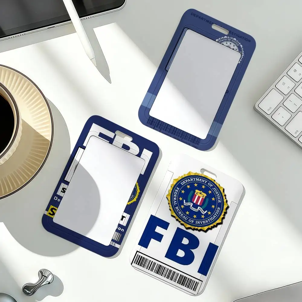 Cool F-FBI Logo Card Holder Applicable To ID Cards Bank Cards Public Transport Cards And Work Card