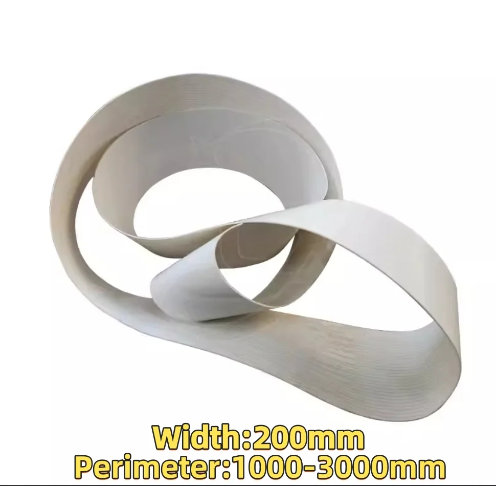 Width:200mm  Food Grade White PU Transmission Conveyor Belt Industrial Belt