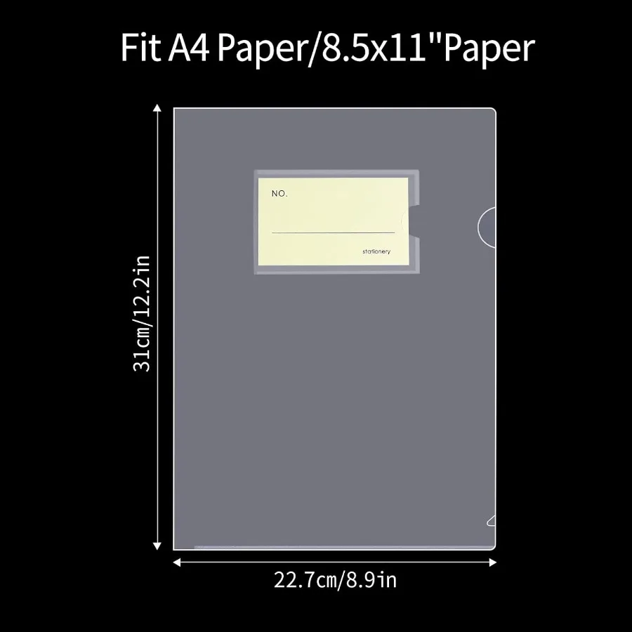 40er-Pack transparente Dokumentenordner, Typ Kunststoffordner A4 mit Tasche für Büro, transparent