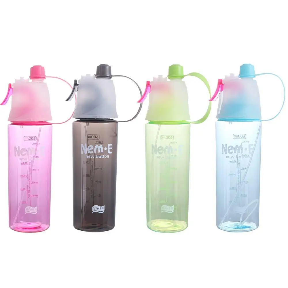

Creative With Straw Water Bottle Drinkware Spray Drink Spray Cup 600ML Leak Proof Spray Water Bottle Cycling