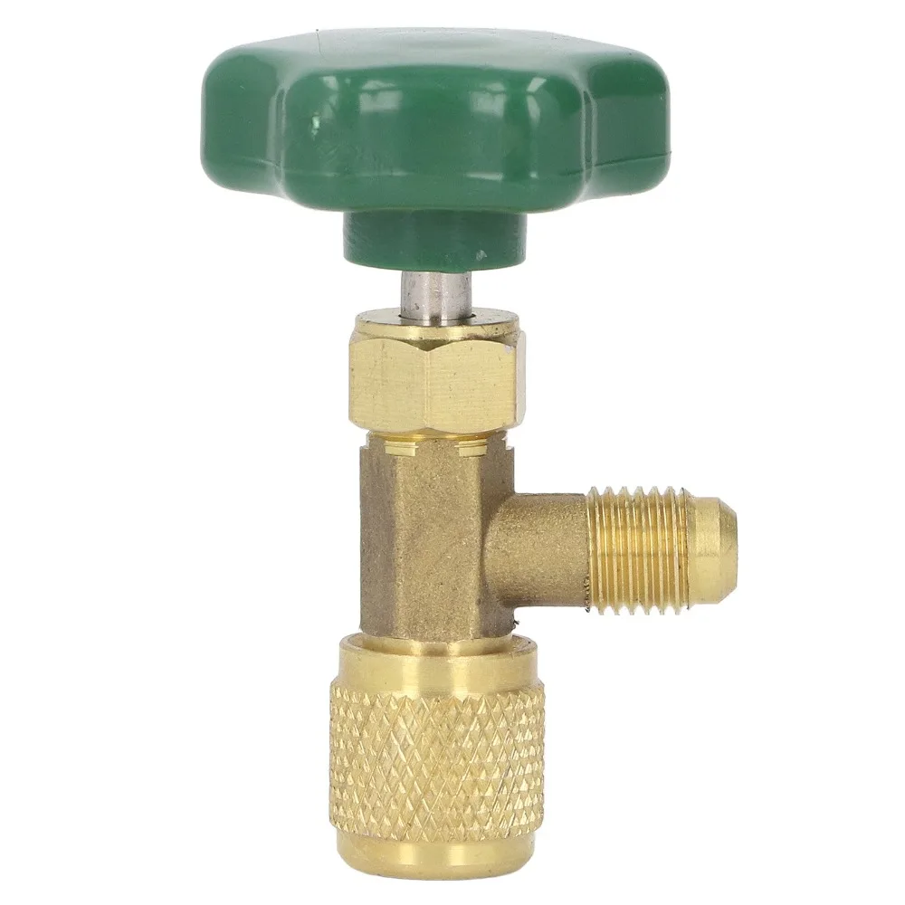 Copper + ABS Refrigerant Tank Valve Green 1/4in SAE Refrigerant Can Tap Valve Leak Proof for CT-341