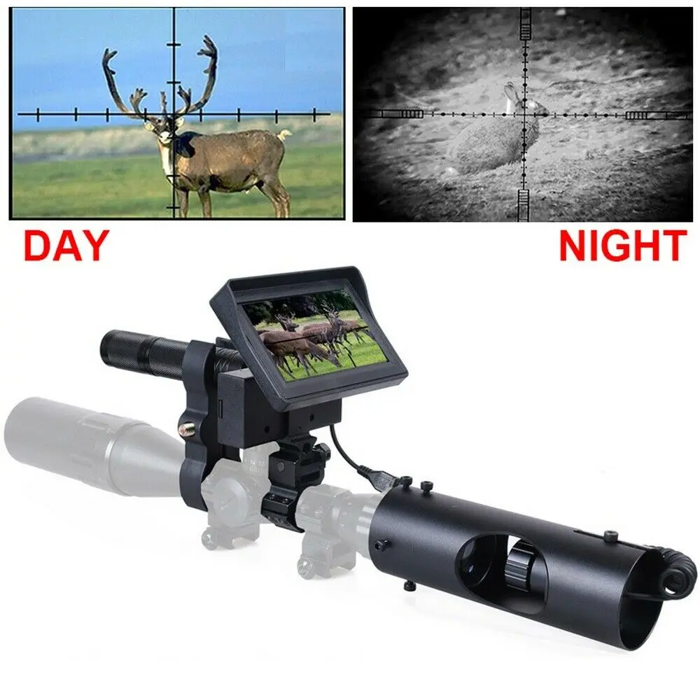 400M Night Vision Riflescopes Megaorei 2A HD 720P Photo Video 4.3 Inch Display Infrared Flashlight Laser for Hunting Camera
