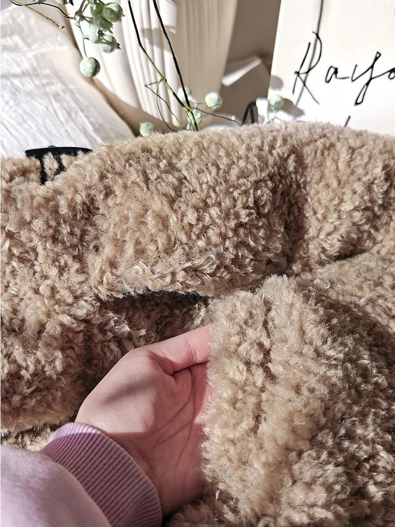 Kerry Wanita Panjang eepskin Jaet Kerah Berdiri Berkancing Mantel Musim Dingin Hangat Panjang Sedang Pakaian Luar Berbulu Perjalanan Sle...