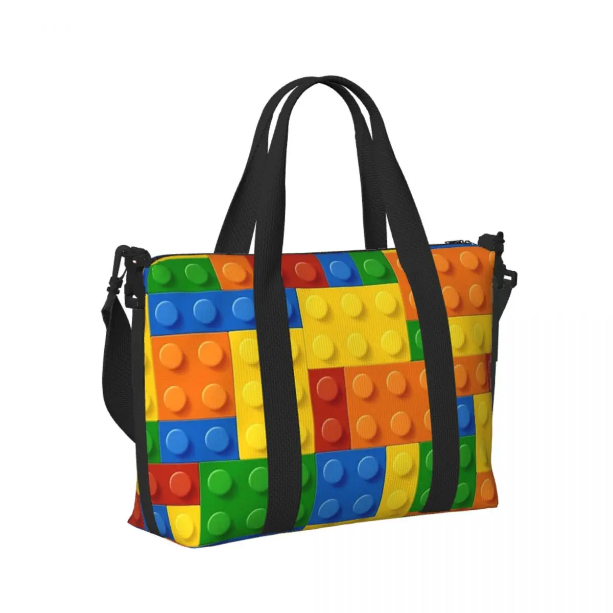 

Building Blocks Construction Brick Beach Travel Bag Large Capacity Tote Bags for Gym Sport Women Shopping Duffle Shoulder Bag