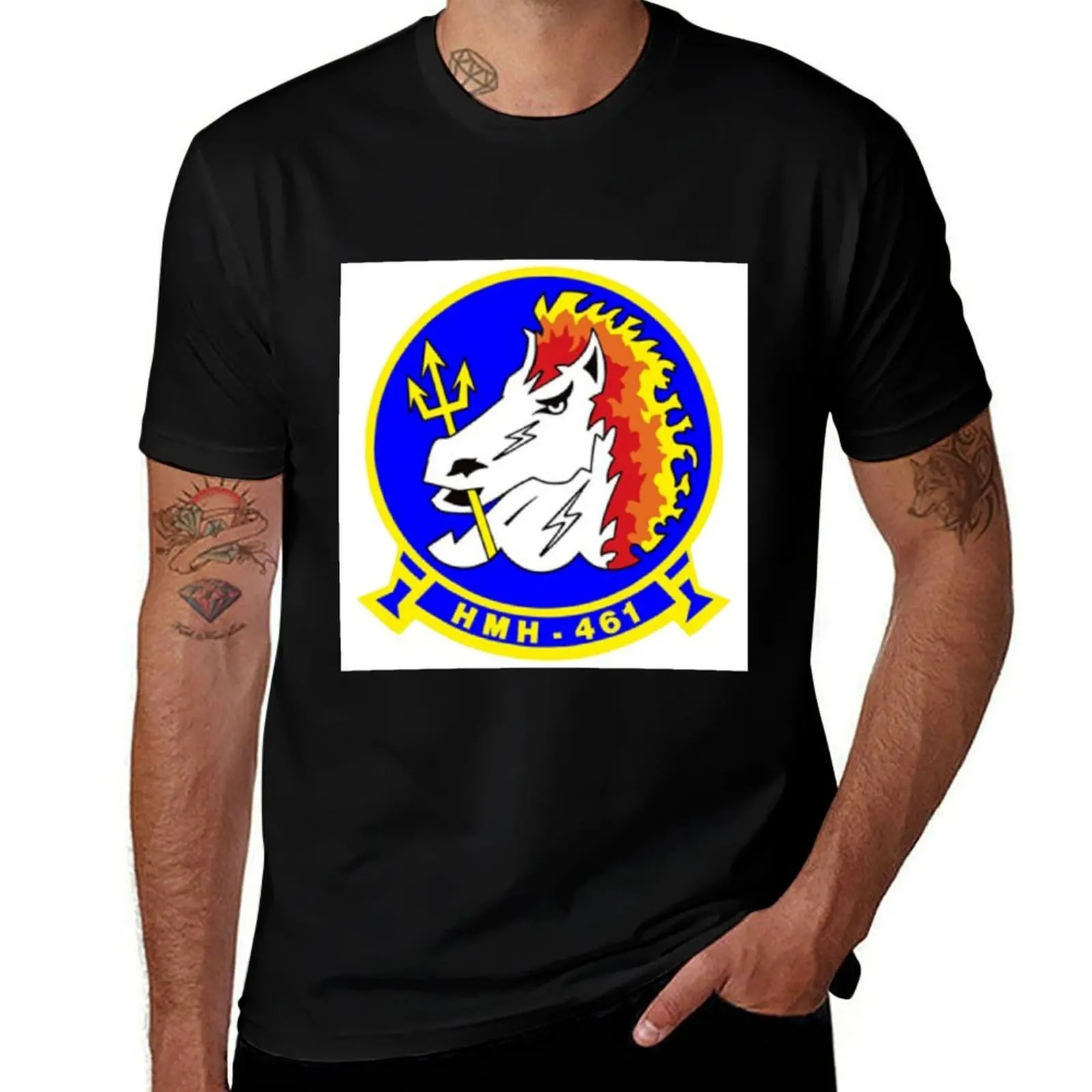 HMH-461Heavy Helicopter Squadron 461 Sticker T-Shirt Basic Comfort Fit T-Shirt for Men