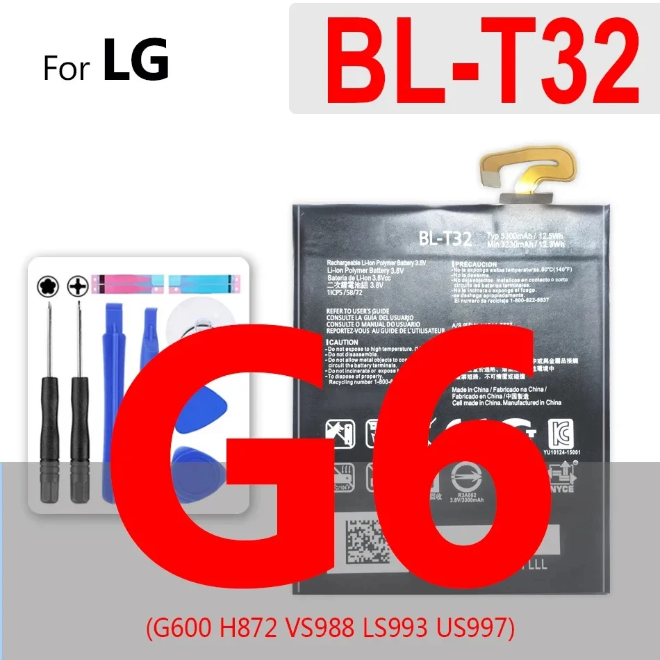 BL-42D1F BL-49SF BL-51YF BL-T16 BL-T32 BL-T39 BL-T41 LGIP-550N 배터리, LG G 플렉스 2 G4 G4C G4S G5 G6 G7 G8 미니 ThinQ KV700 용