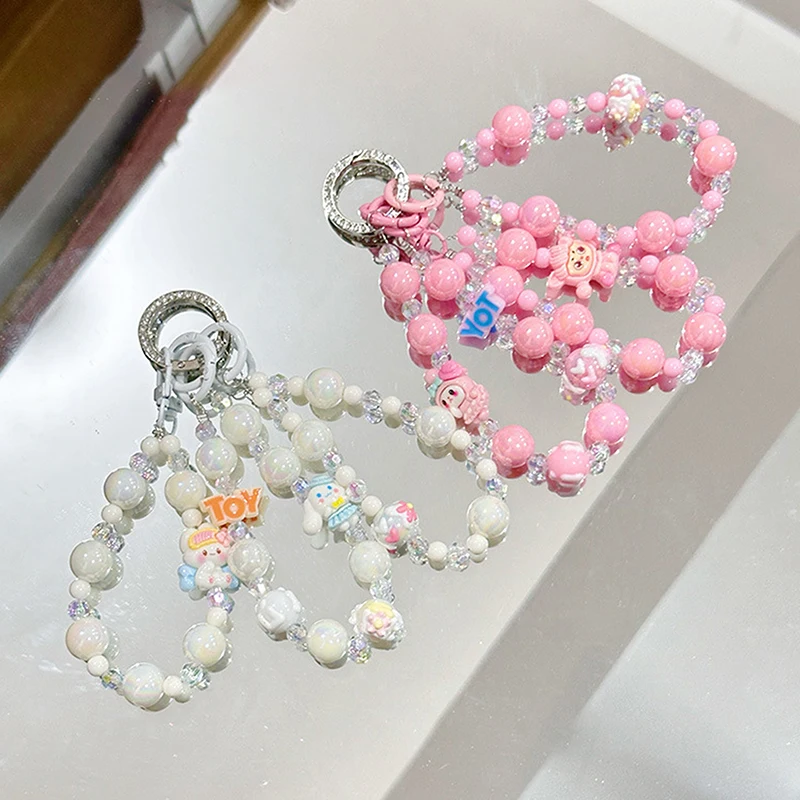 Anti Loss Mobile Phone Strap Wrist Chain Letteer Beaded Pendant Keychain Bag Hangings Decoration