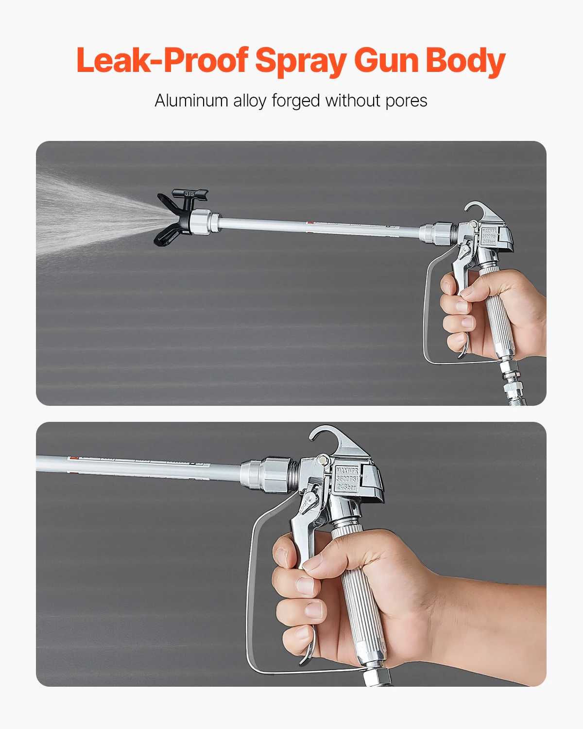 SucceBuy Kit tubo flessibile per pistola a spruzzo airless 3600PSI Set tubo flessibile per spruzzatore di vernice ad alta pressione Kit pistola a spruzzo airless con giunto girevole