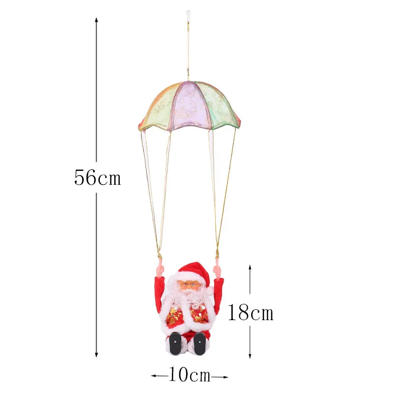 Electric Dancing Santa Claus Christmas Tree Decor Hanging Parachute Somersault Ornament With Music Holiday Gift Home Party Decor view 5
