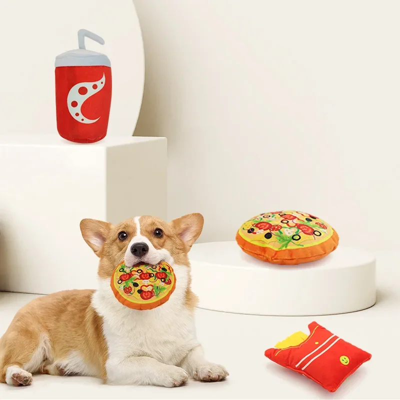 Fun Stuffed Pizza Dog Toys Coke Fries Series Nibble Toys Since Hi Pet Toys