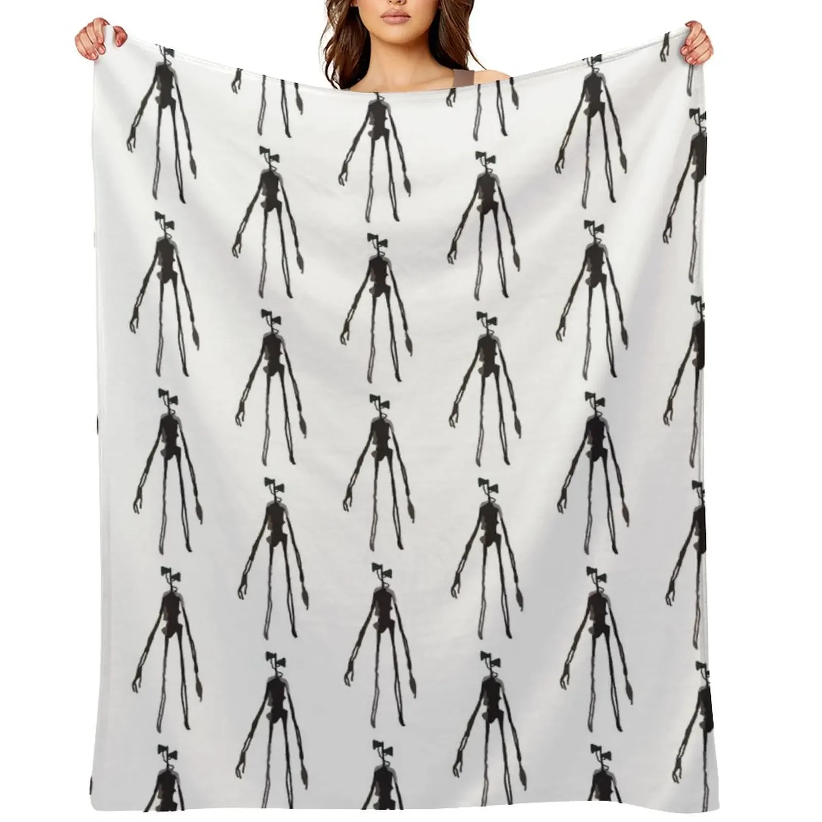 

Siren Head figurine Throw Blanket Picnic Plaid Hairy Blankets For Baby Blankets