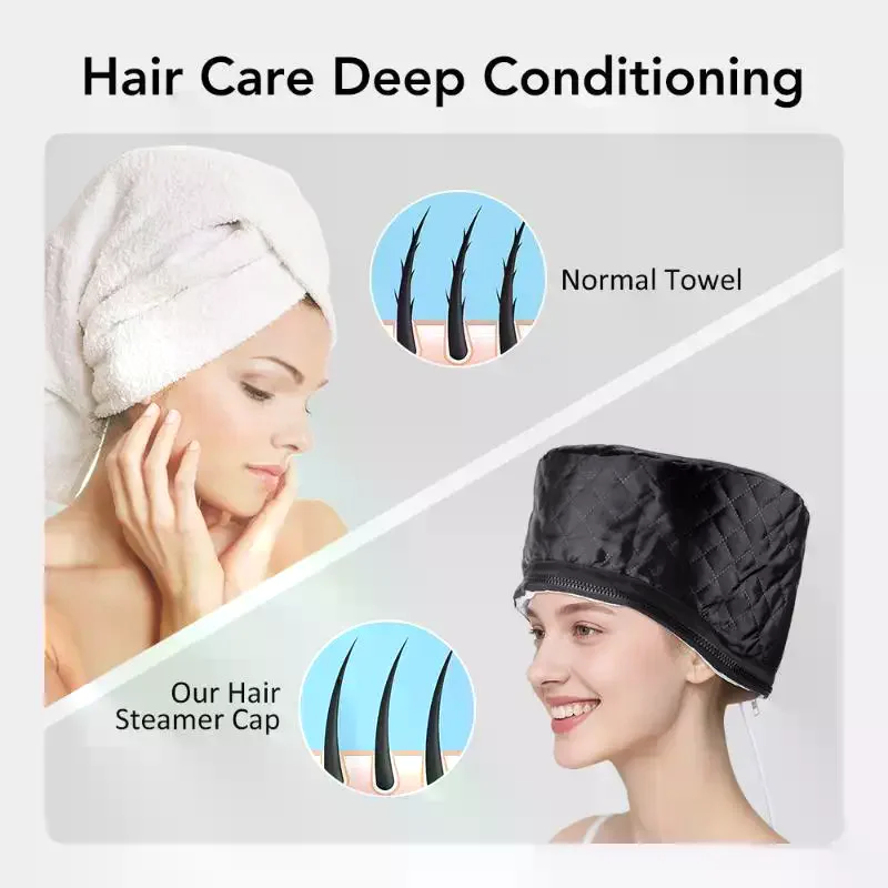 Hair Steamer Thermal Cap 10 Levels Heating Hair Mask For Women SPA Nourishing Treatment Styling Care Home Use