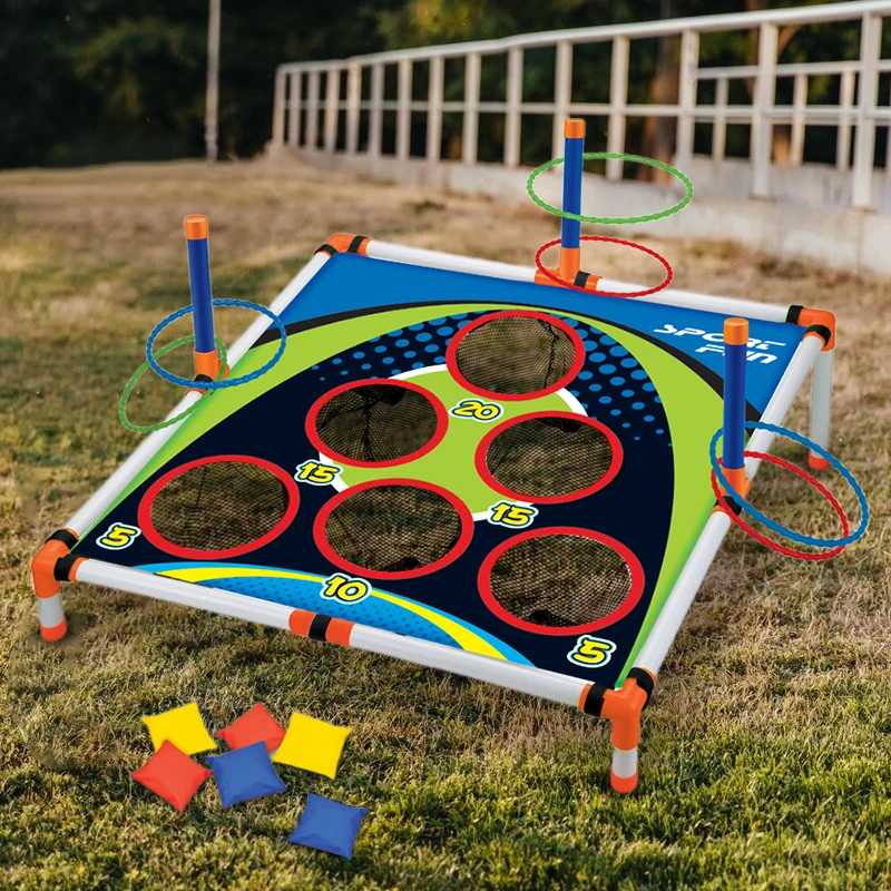 Portable Cornhole Throwing Circle Ferrule Board Set Easy Assemble Fun Kids Interactive Adults Outdoor Yard Toss Game Toy