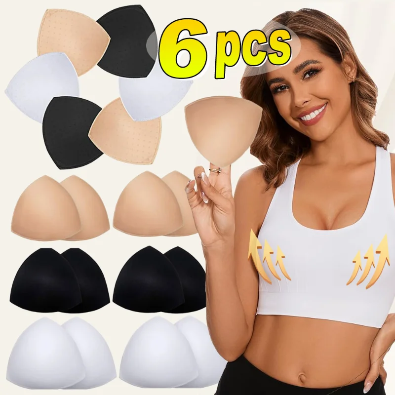 

2-6 шт. дышащие подушечки для бюстгальтера, съемные пенопластовые вставки для купальников, одежды для йоги, противопотные подушечки пуш-ап, бикини, майки, нижнее белье