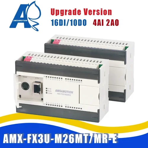 FX3U-M26MR-E de amsamoción mejorada, reemplazo para Mitsubishi MELSEC PLC 4AI/2AO MODBUS, relé de Transistor analógico, módulo EM3