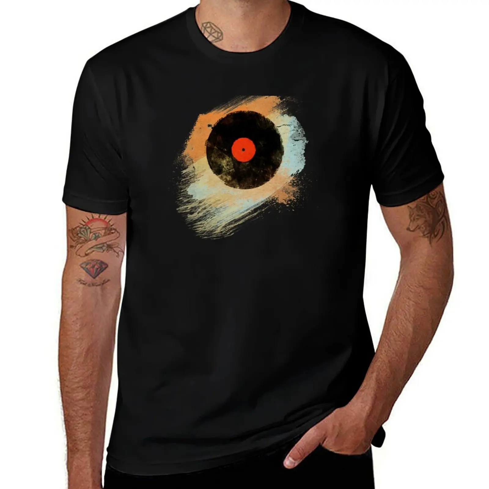Vinyl Record Retro T-Shirt Moisture Control Sports Tee T-Shirt