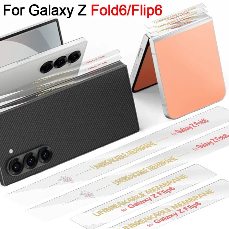 Clear Hinge Protection Middle Border Sticker Film For Samsung Galaxy Z Flip 6 Fold 6 5G Middle Hinge Hydrogel Films Protector