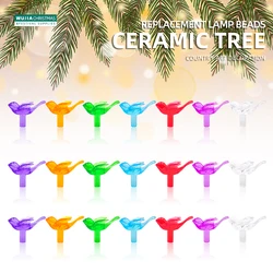 50pcs Ceramic Tree Replacement Bulbs Birds Multicolor Dove Medium Twist Light Country Art Ornaments DIY Home Party Decor Navidad